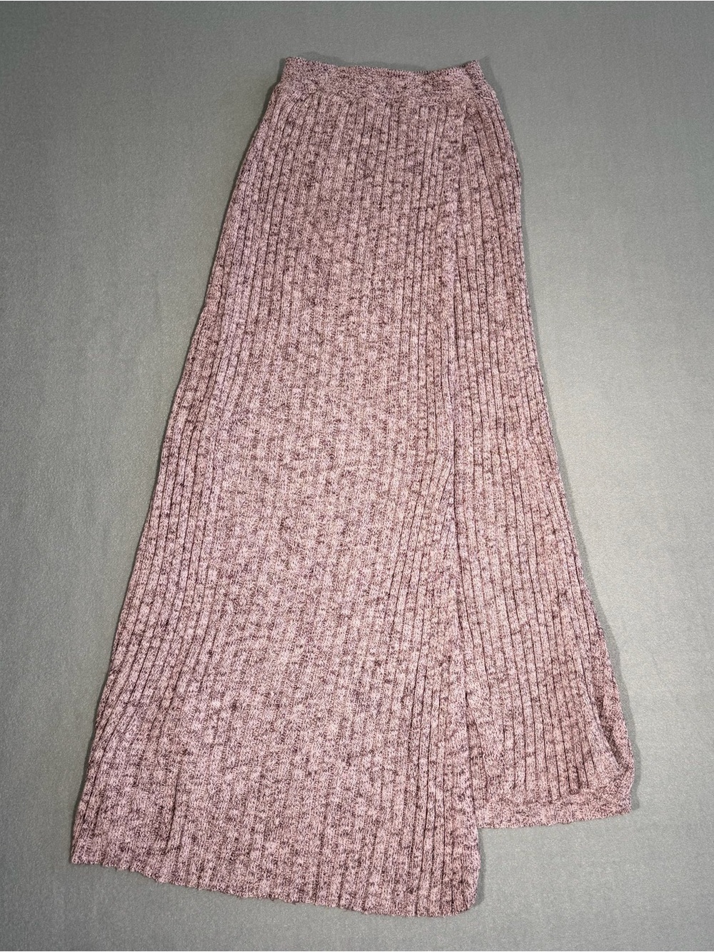 Free People Ribbed Knit Maxi Skirt Women's Small Mauve Pink Marled